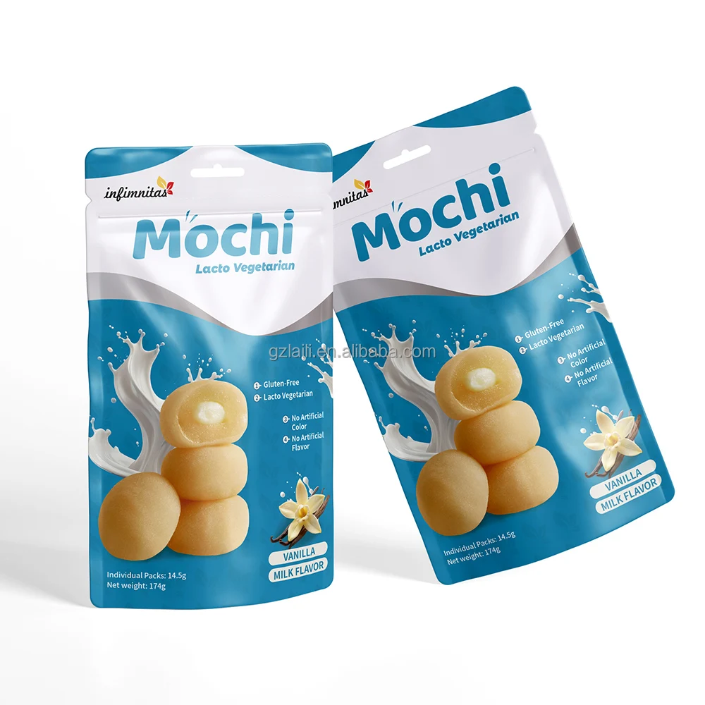 Factory Sandwich with Sweet Grain Snacks Desserts Japanese Mochi Vanilla milk flavor Rice Cakes Desserts