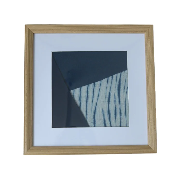 Natural Indigo Navy Blue Decorative picture  Blue Shibori Abstract Tie Dye Striped Navy Indigo Covers wall decoration