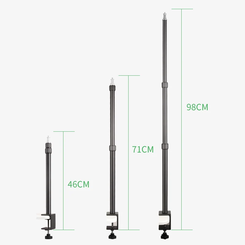 QZSD multifunctional extendable table stand for light lamp  aluminum live  holder  49-98cm adjustable  table support tripod