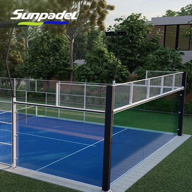10*20M Panoramic Paddle Tennis Court Durable Tempered Glass Thickness 10mm 12mm Padel Court Glass Outdoor