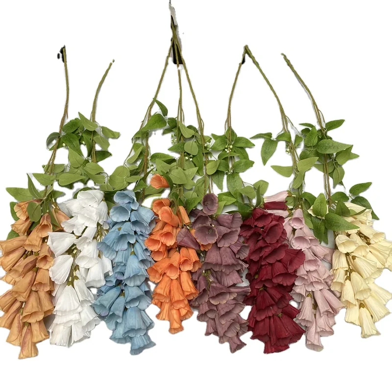 MACTING Wholesale Artificial Flower Fork Wall Hanging Wind Chimes Simulate Flower Wedding Home Dining Table Decoration