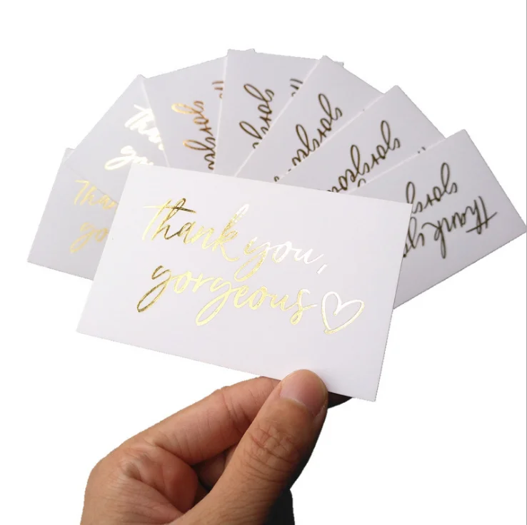 
Gold Foil Thank you card Hot Stamping Custom Printing logo gold stamping business card 