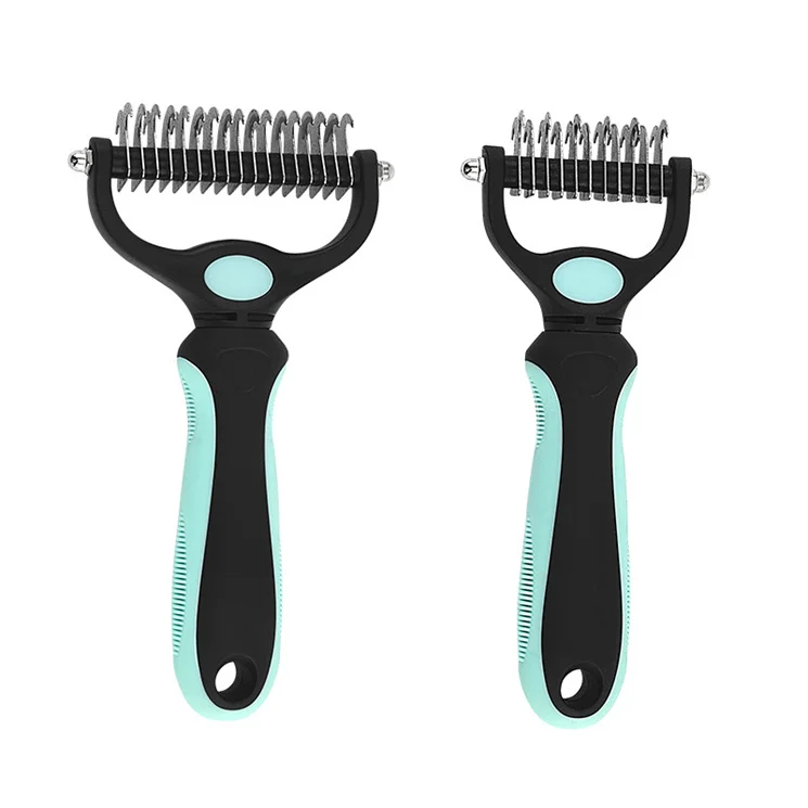 Manufacturers wholesale single and double sided long hair pet groomer knot comb dog pet hair removal comb