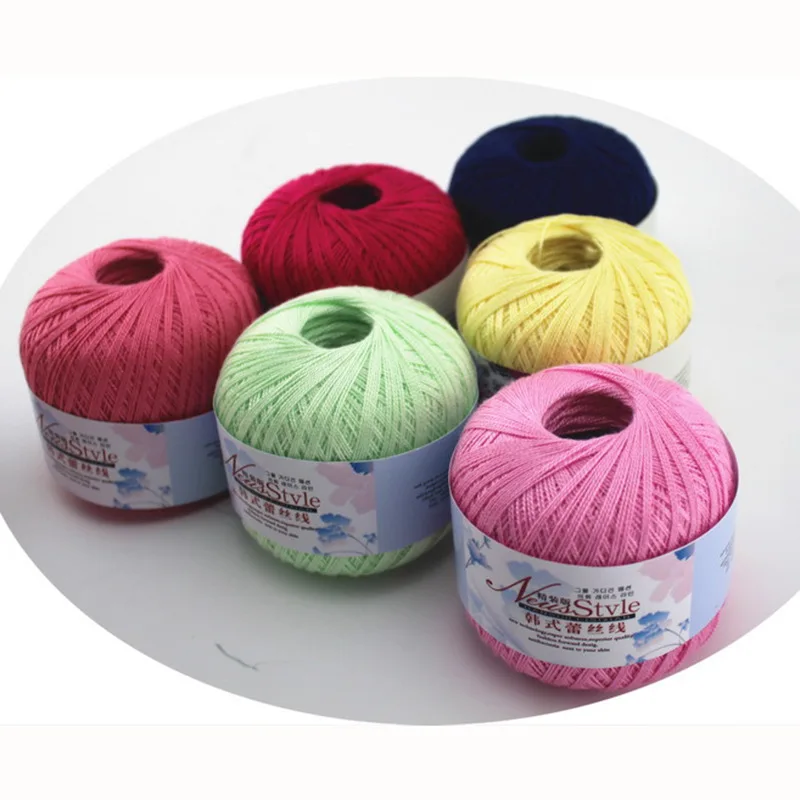RongMeiXuan Lace Thread 08# 50g 325m  Crochet Yarn Knitting Cotton Baby Hand Woven Thread 100% Cotton Yarn