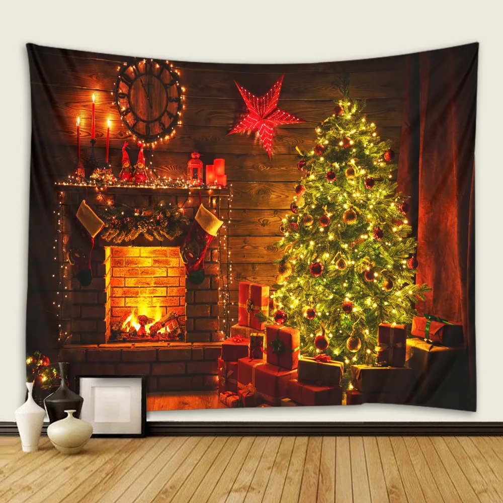 Christmas decoration Custom tapestry blanket Cotton Polyester Fabric Christmas gift tapestry blanket