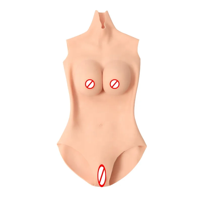 2023 Woman Crossdresser Drag Queen bodysuit silicone breast realistic fake boobs full body suit design Breast Forms shapewear