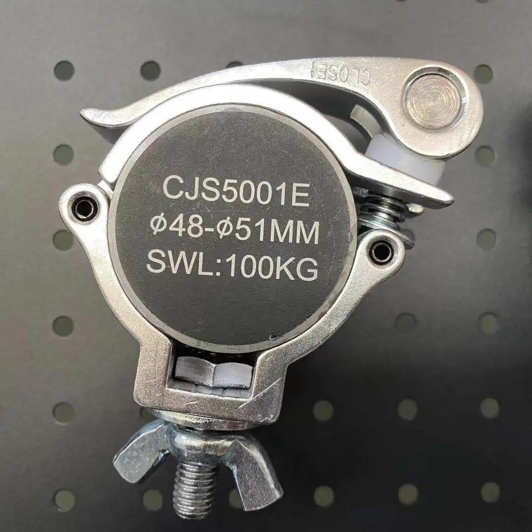 Tube 48-51mm Load 100kg Pipe Clamp Truss Hook Aluminum Stage Lighting Truss Clamp Hook Mini 360 QR G5001E