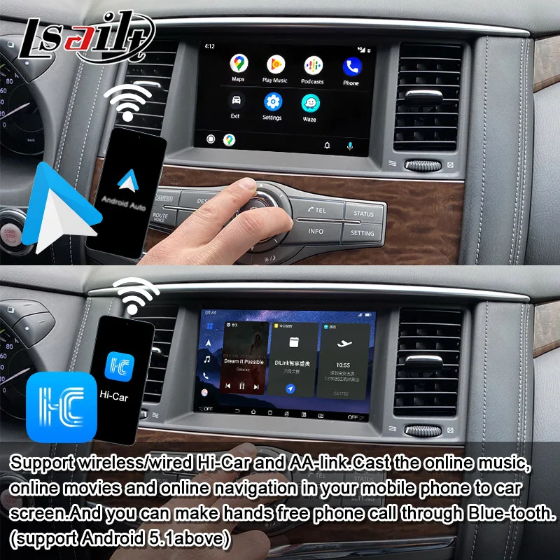 Lsailt 8+128GB 8 Inches Android Car Multimedia HD Screen for Nissan Patrol Armada 2011-17 Video Interface with Wireless CP +AA