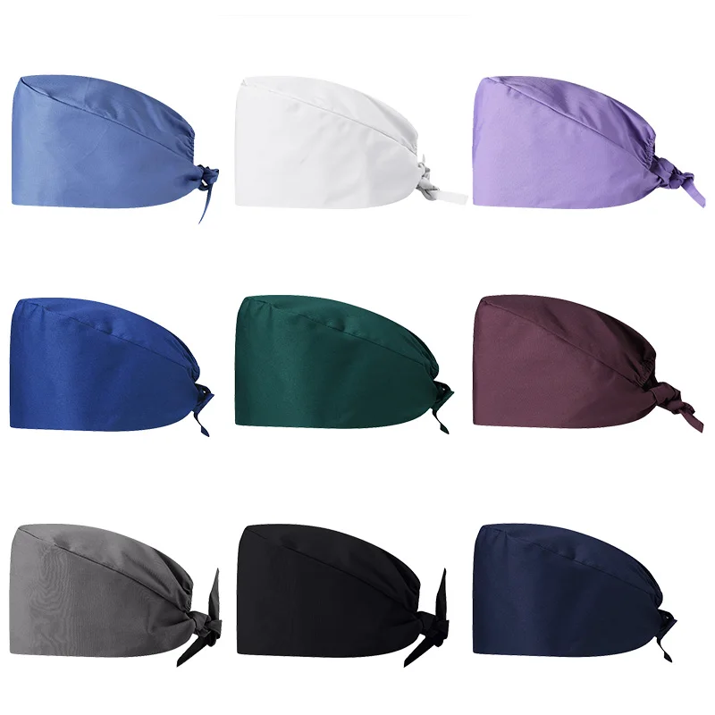 Solid color Pet shop Work Frosted hats Beauty Salon Work Cap cotton pet grooming Surgery hats Scrubs caps Dental Hospital caps