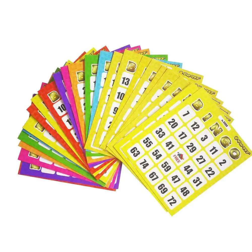 2023 New Arrival Good Price Customize Printing Mixed Color Disposable Paper Bingo Card