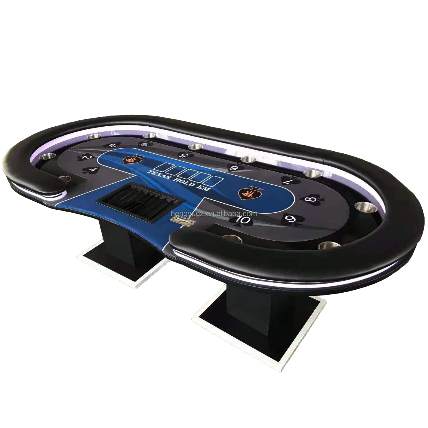 Оптовая продажа LED стол для игры в покер техасский холдем покер классический дизайн пользовательского 10 сиденье покер игровой стол