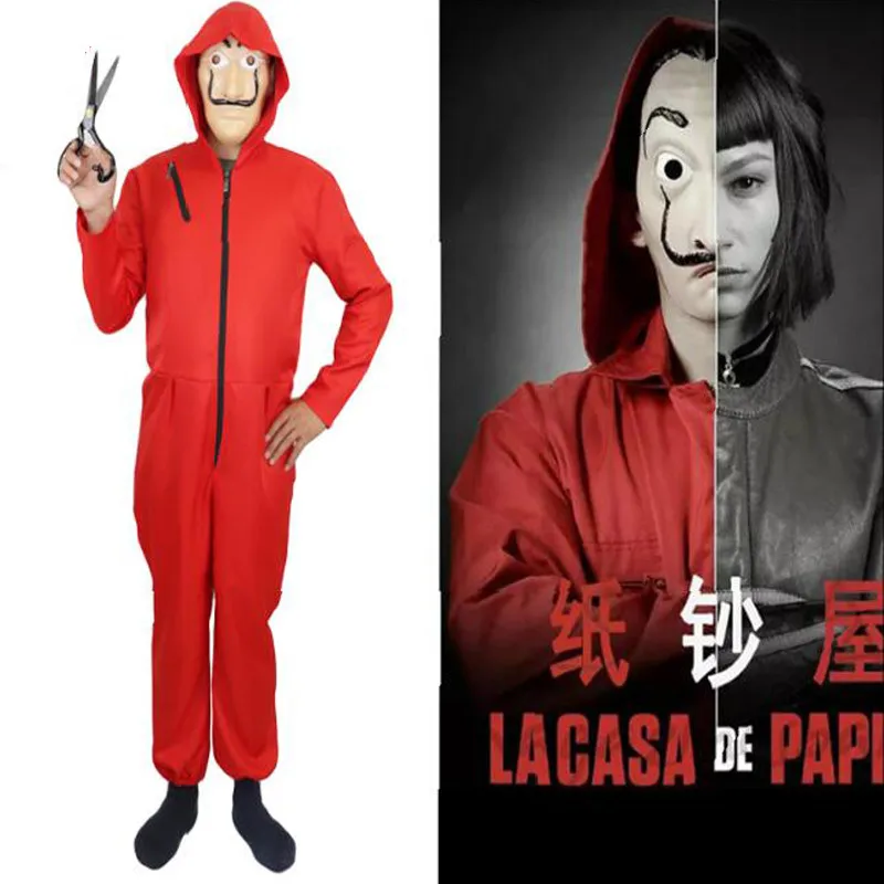 
Kid Salvador Dali La Casa De Papel Costume & Face Mask Cosplay The House of Paper Role Playing Party Adult Money Heist S-XXXL 