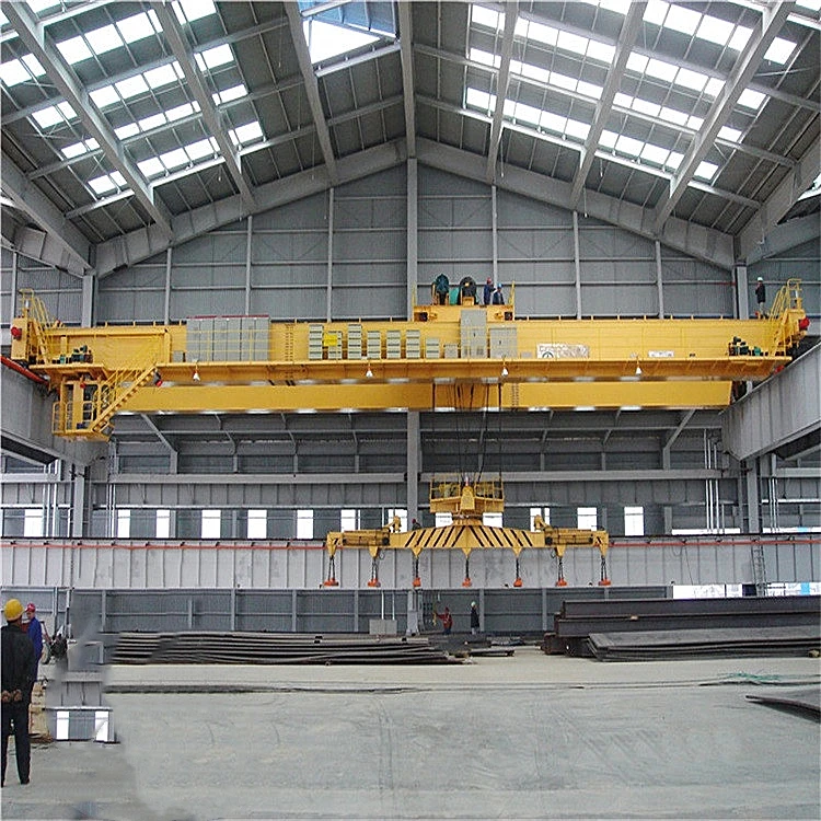 Hot sale source factory  span75 ton 20m double girder beam bridge overhead crane with hook
