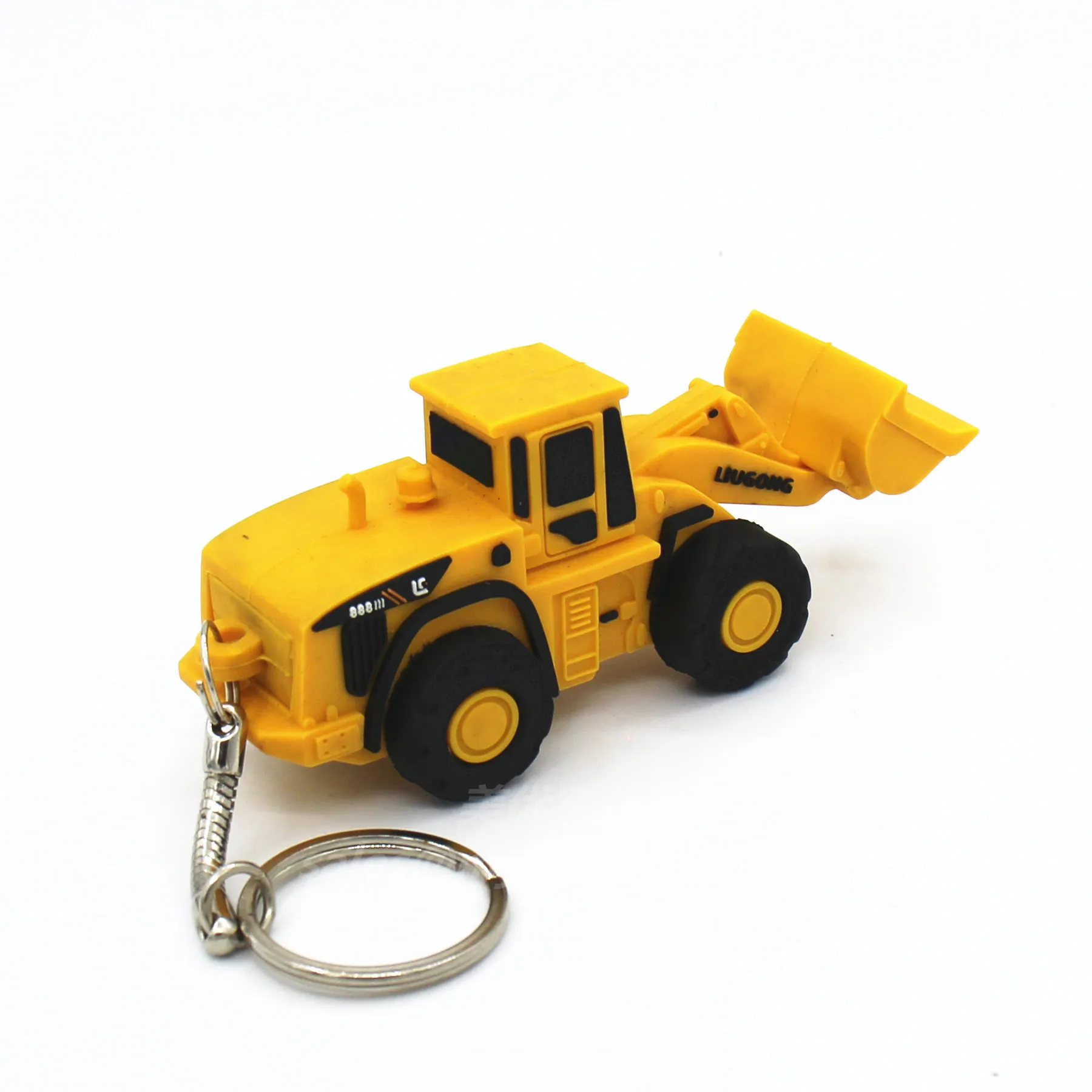 SL-006 China Supplier soft pvc materials digger shape key ring low price rubber car shape keychains