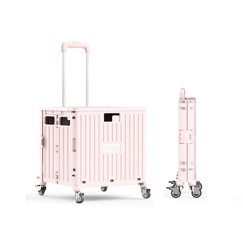 Plastic Folding Boot Shopping Cart /trolley/ Rolling Crate On Wheels