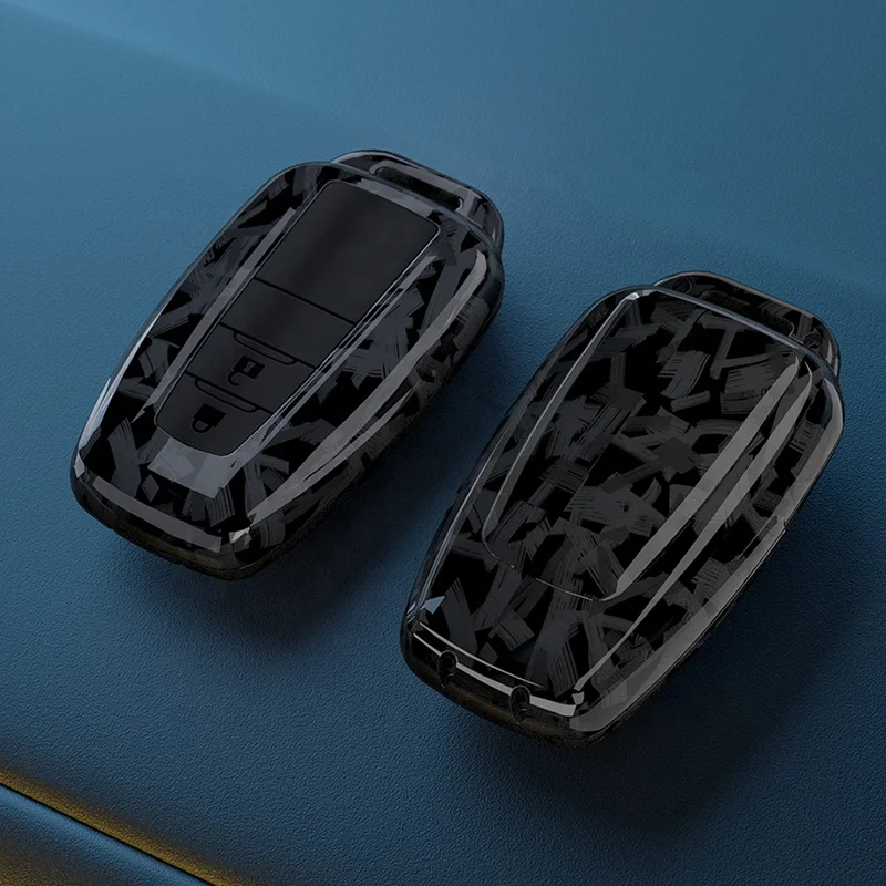 ABS Carbon Fiber Car Key Case Cover For Toyota Prius Camry Corolla CHR C-HR RAV4 Land Cruiser Prado Protector Shell Accessories