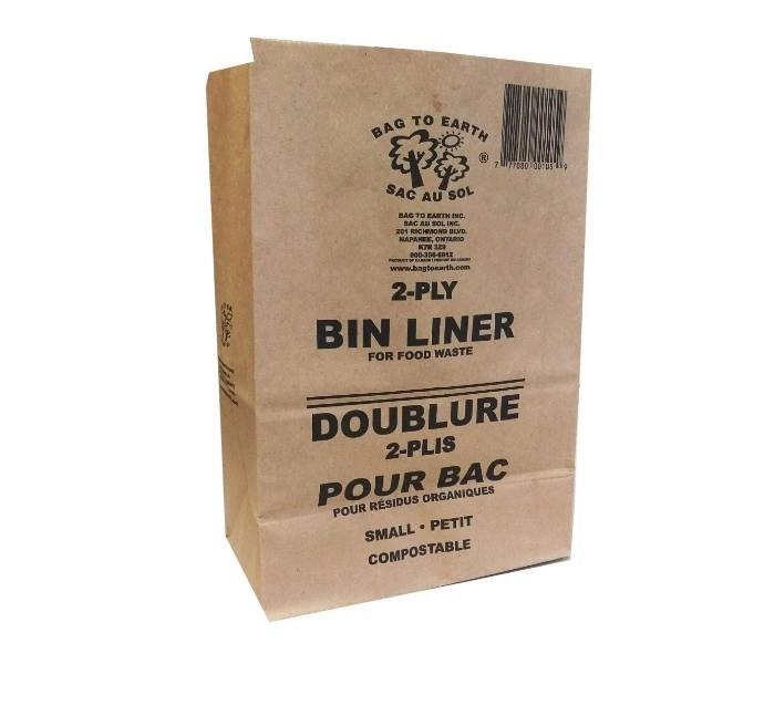 PLA degradable brown kraft paper bag kitchen food waste bags