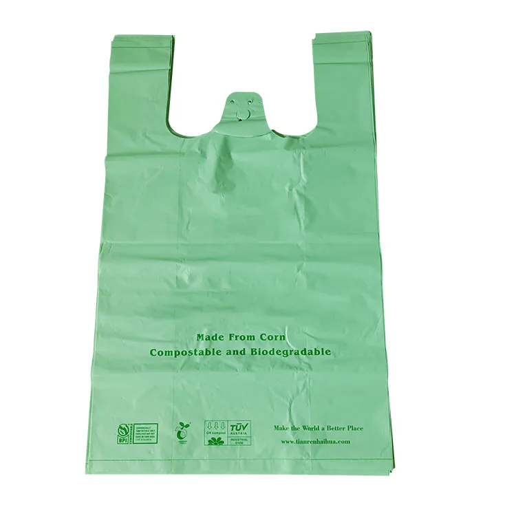 Compostable Cornstarch Pla Pbat Biodegradable T Shirt Plastic Bags Eco Friendly Shopping Bio plastic Bag