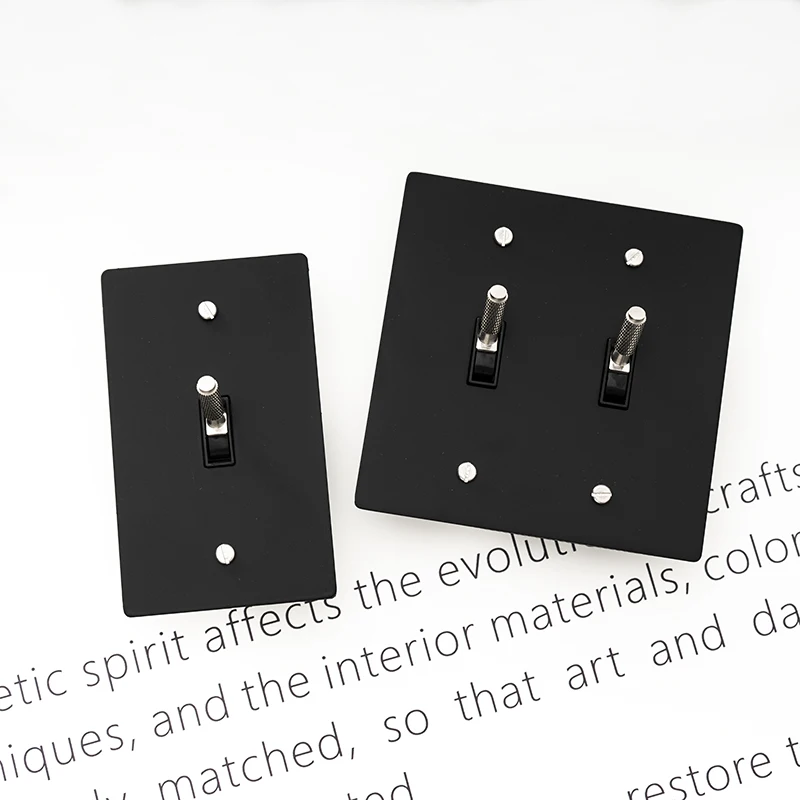 American Standard Black Brass Plate Home Hotel Upscale Sliver Toggle Pull Switch LED Dimmer GFCI 15V USB Socket Type-C CS-0350