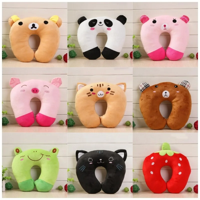 Cartoon Plush U-Shaped Neck Support Pillows Multiple Leisure Travel High-Speed Rail Aircraft High-Speed Rail Pillows PP Cotton