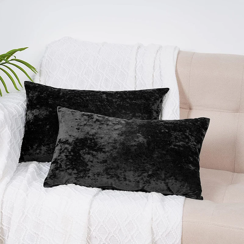 Super Soft Cozy Rectangle Velvet Lumbar pillow Luxury Home Decorative Throw pillow case covers