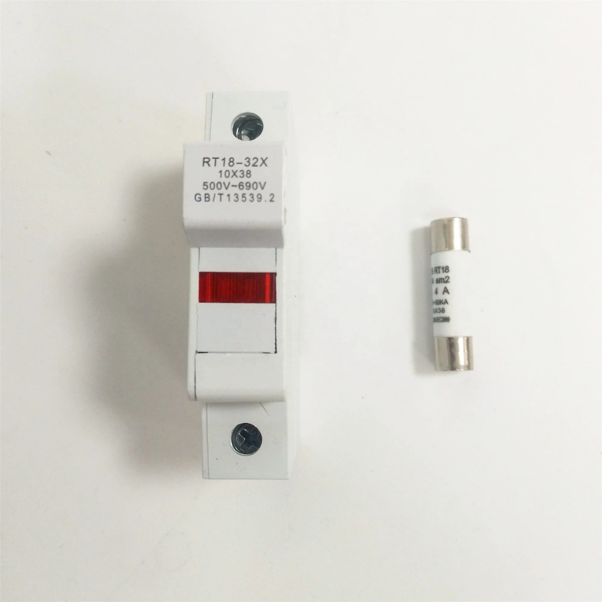 RT18-32 RT18-32X 1Pole 2A 4A 10A 15A 20A 30A 32A AC 500V Fuse Link 10x38 mm With Din Rail Fuse Base Holder