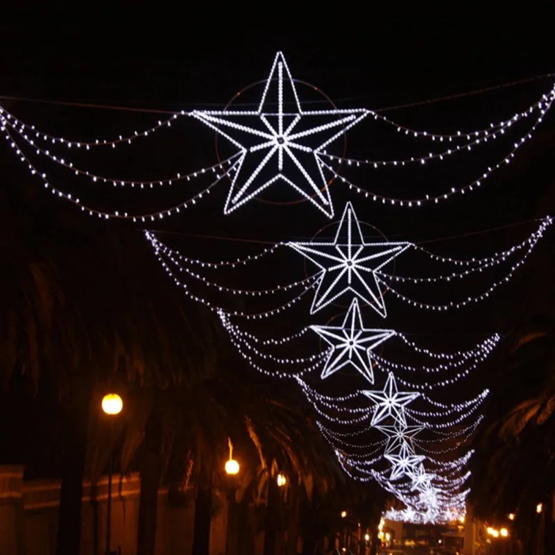 Праздничное время 2d веревочный светильник Снежинка Мотив СВЕТОДИОДНЫЙ уличный свет
