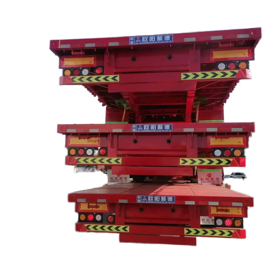 OYJD Truck Fuel-Efficient 1/64 flatbed High strength steel 30/40/50ft trailer tent low flatbed semi trailer