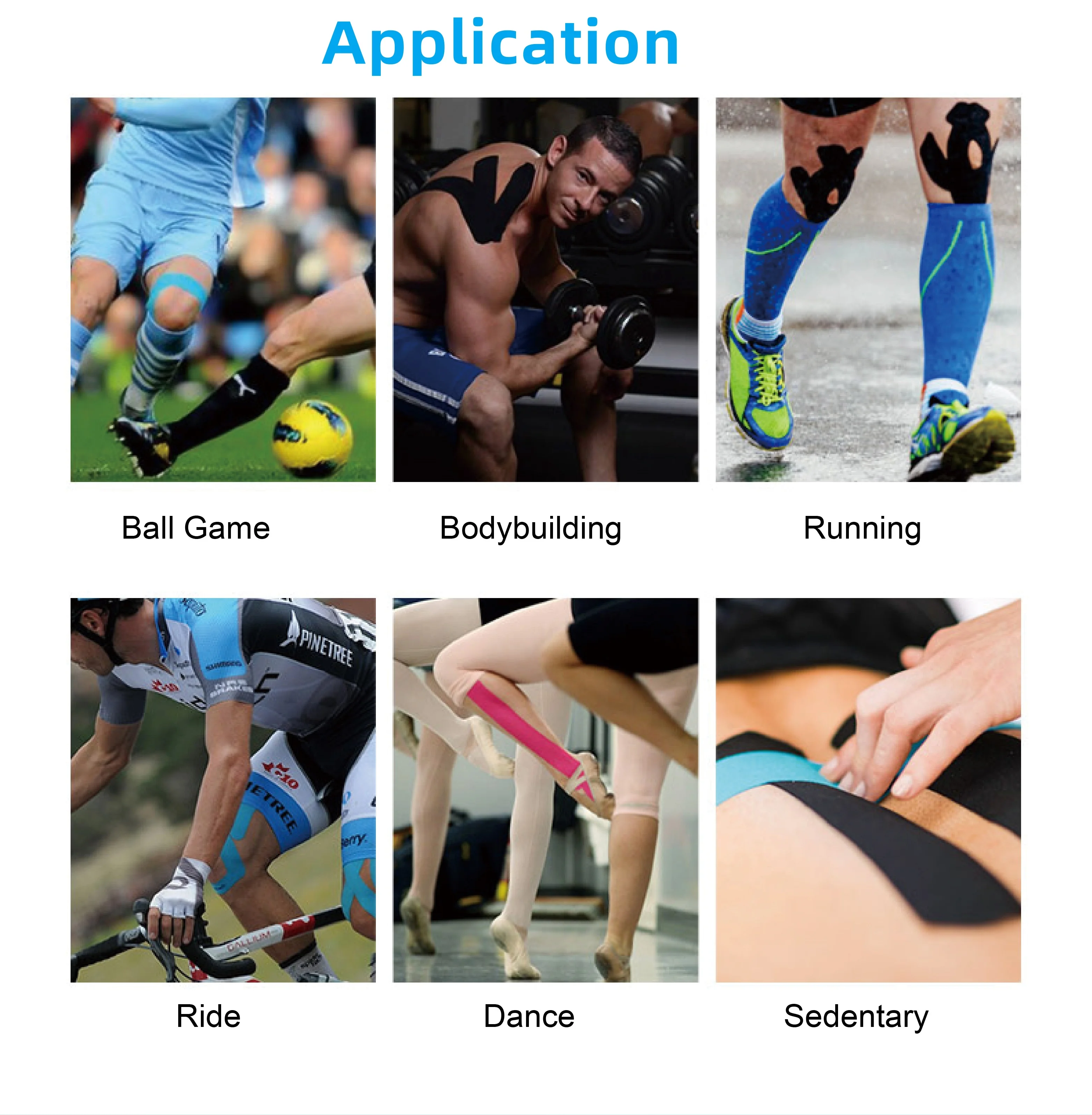 Factory Price Cotton Kinesiology Tape for Knee and Ankle Hypoallergenic Athletic Tape for Injury Support and Swelling Reduction