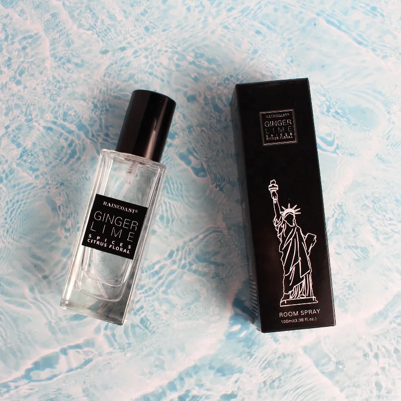 RAINCOAST Hot Sale Square Glass Room Spray Bottles Luxury 100ml Private Label Room Spray