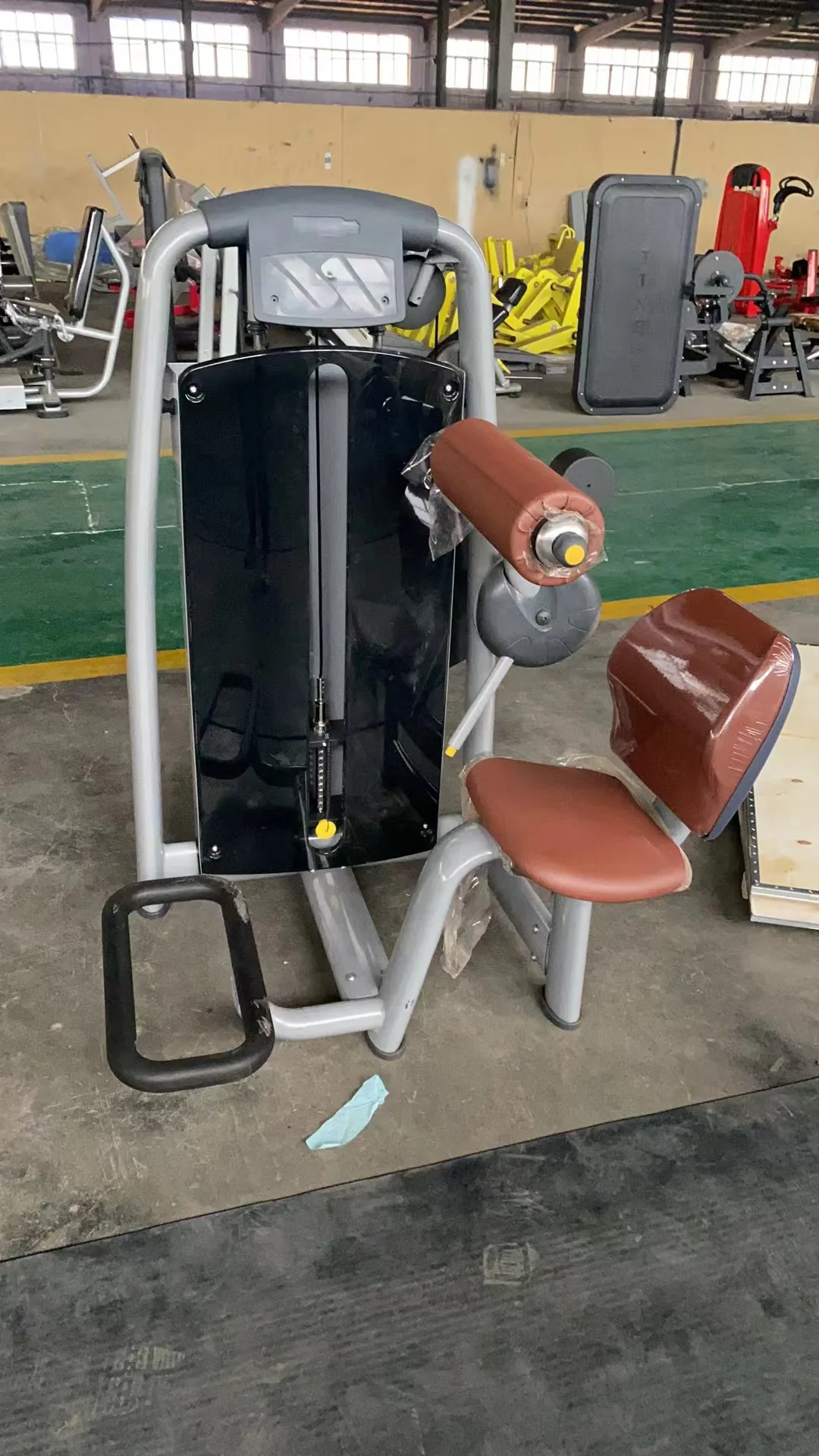 Exercise gym fitness equipment pin loaded lower back machine