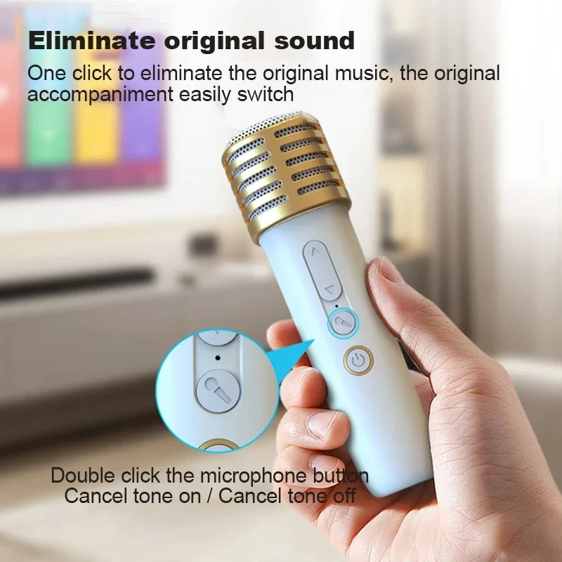 Karaoke Machine Bluetooth Speaker Home Theater Subwoofer Colorful Portable Supports TWS Radio Bass Treble for Adults Kids