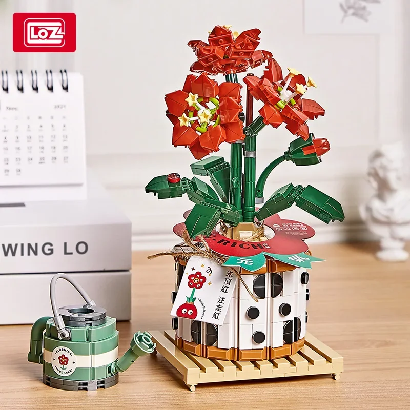 Flower Building Bricks DIY Strawberry Plants Rose Toy for Children Juguetes Girl Gift Birthday Kids Present New Year LOZ