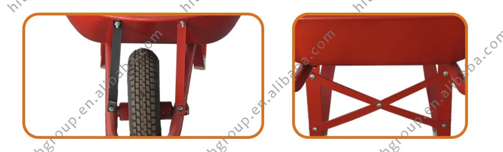 WB6208 Indonesia Hot-selling Heavy Duty Garden Wheelbarrow Wheel Barrow with Load 150kg 65L and Solid Air Wheel