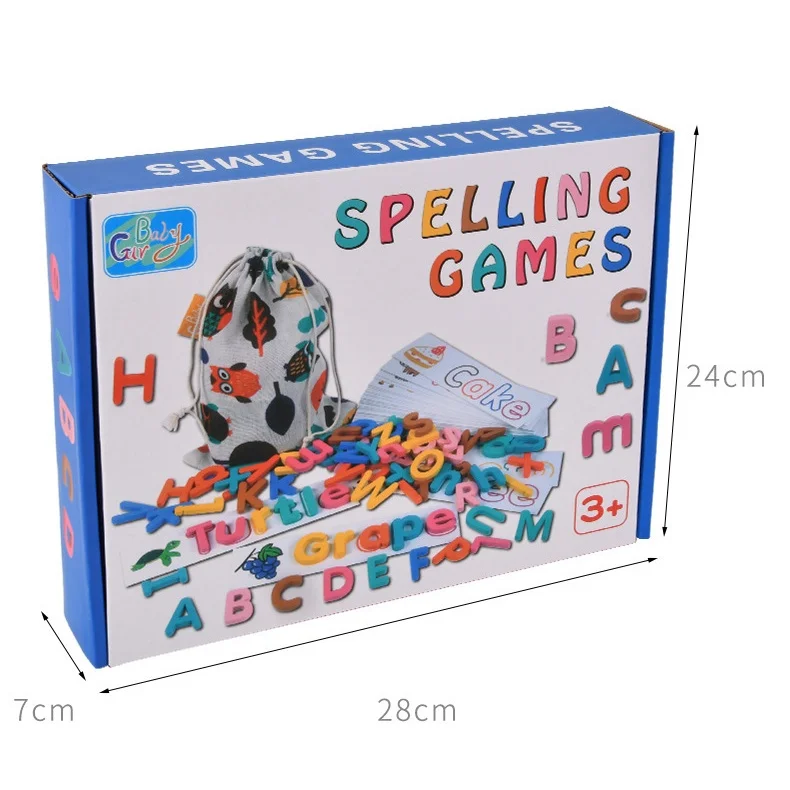 Early Education Wooden Toy Colorful English Alphabet Card Matching Spelling Games CE/CPC Certified