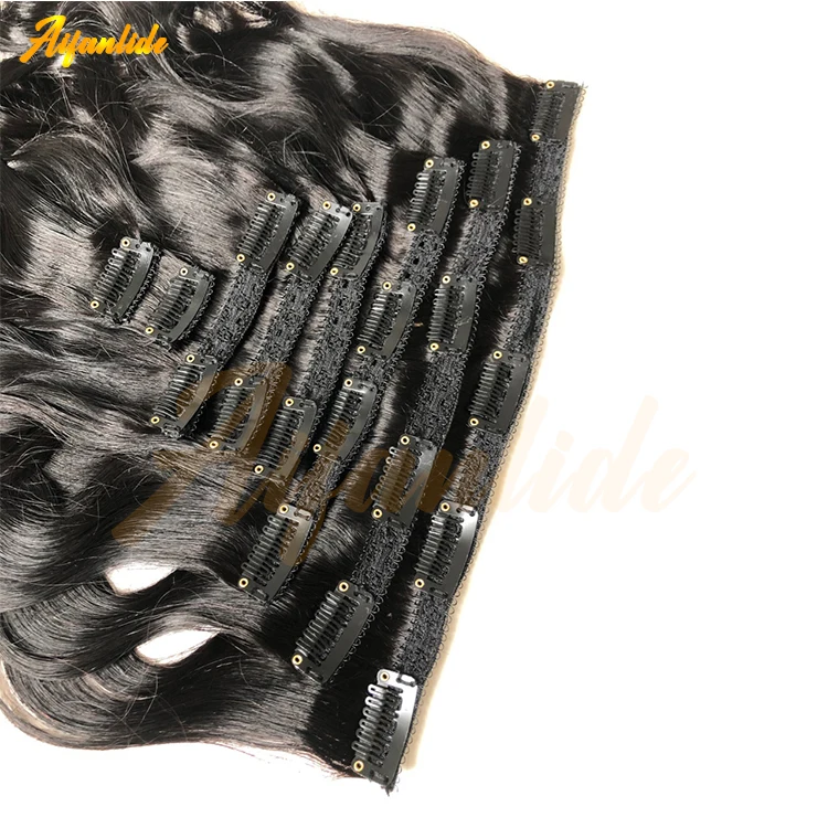 Body Wave Clip In Human Hair Extensions #1B Brazilian Remy Hair Clip Body Wave Human Clip In Hair Ins