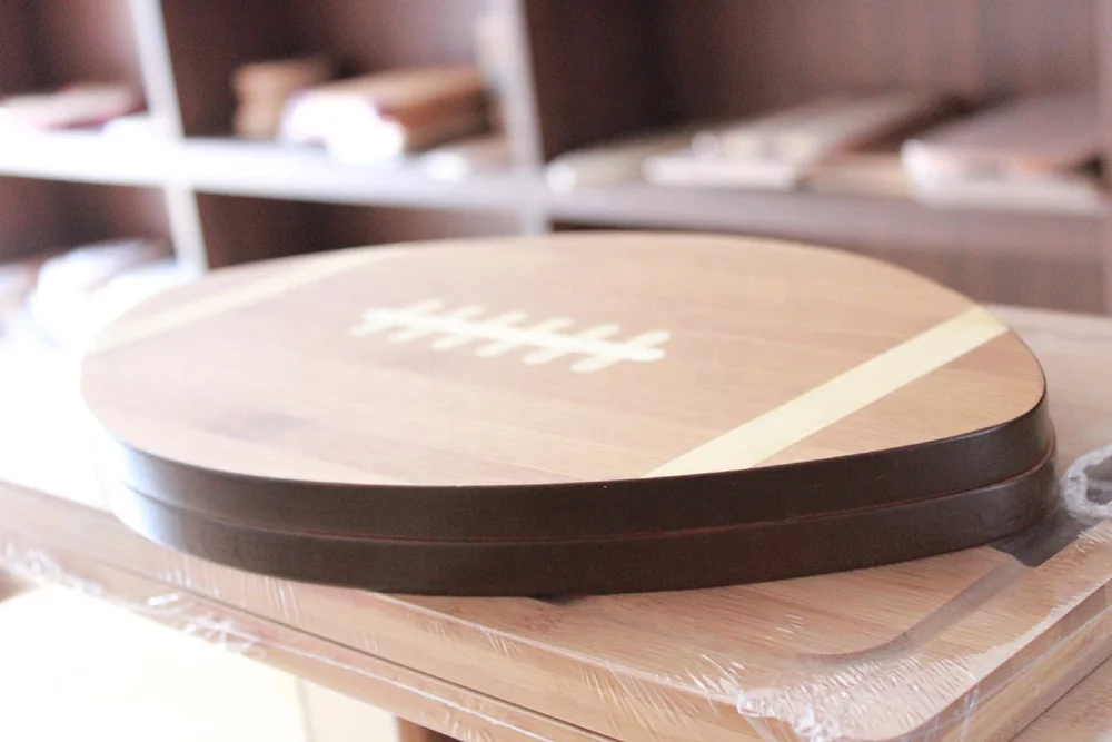 football shape cutting board bamboo chopping board wholesale