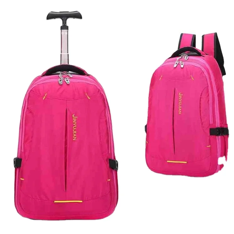 Backpack Multi use carry on flight bags rose red luggage trolley bag backpacks with wheels