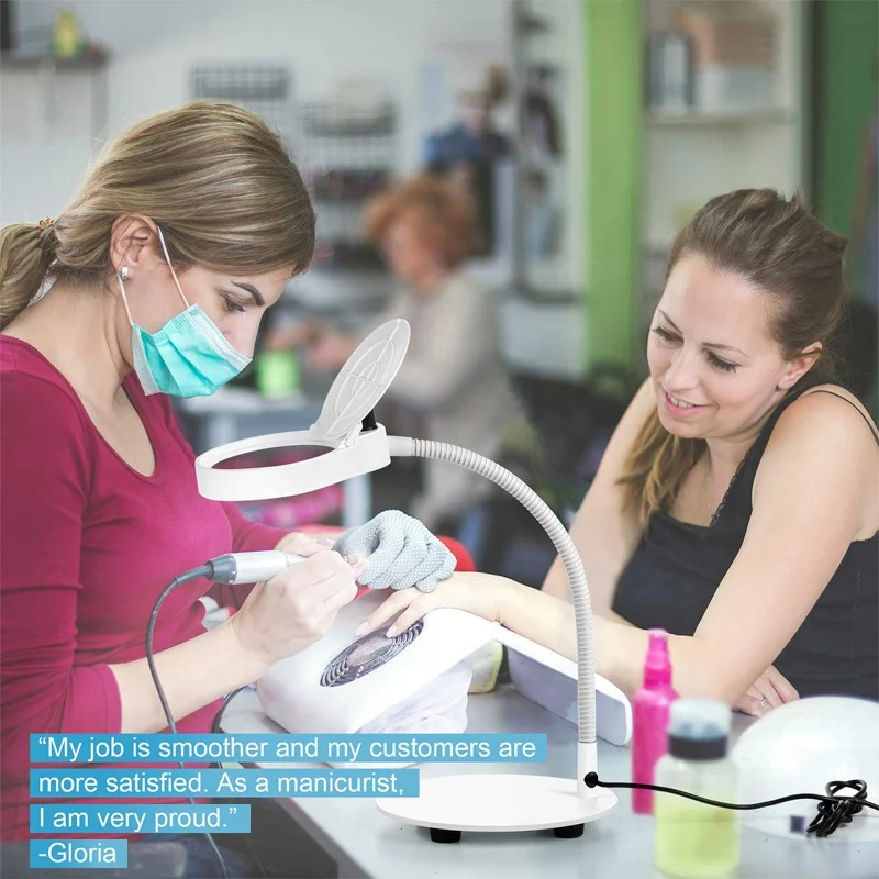 OEM дизайн, Современная увеличительная Рабочая лампа с регулируемой яркостью, светодиодная татуировка для лица и ногтей