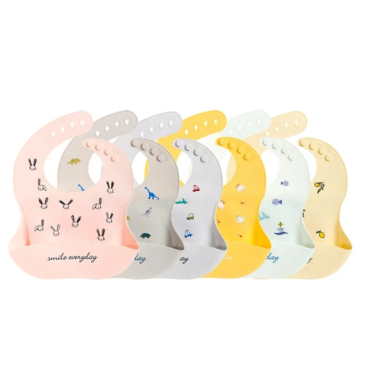 CSUE silicone bib saliva towel for eat 3D waterproof feeding baby bib silicone bibs