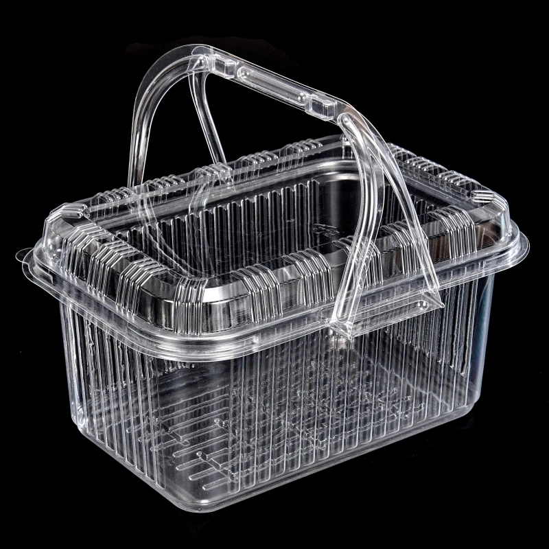 PET Square Hinged Lid Packaging Salad Food Container Box Transparent Empty Plastic Wedding Cake Boxes Cake Cup Transparent Clear