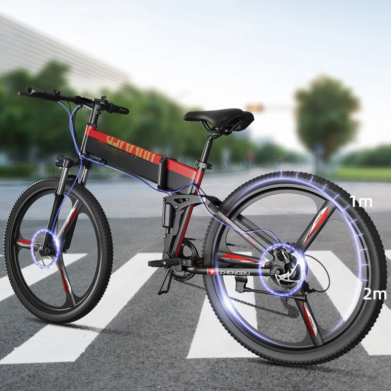 Brusshless Motor Full Shockingproof Frame Full Suspension Carbon Ce Aluminum Alloy Magnesium Alloy 26 Inch 1 Set Black and Red