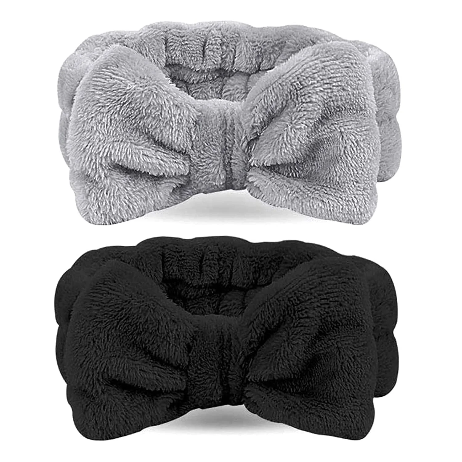 Skyfall cute bow facial soft flannel elastic bath fashion headband microfiber towel spa headband