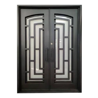 China Professional Exterior Iron French Doors Front Door Iron Wrought Prices Iron Door