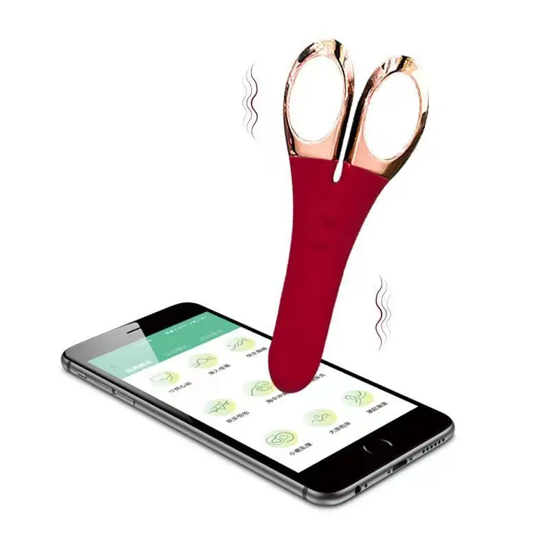New Styles App Remote Control Silicone G Spot Stimulation Scissor Shape Sex Toys Stationery Funny Sex Scissors Vibrator