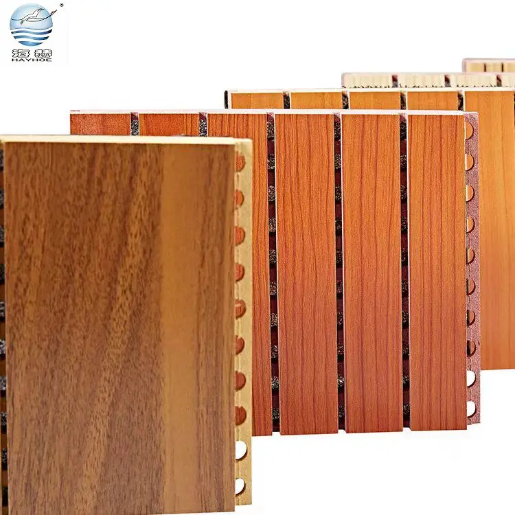 Popular Soundproof Wall Ceiling Panel MDF Board Grooved Wooden Acoustic Panel for Meeting Room
