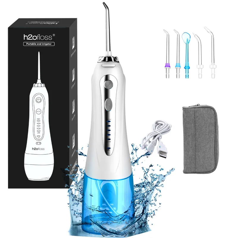 Professional Dental Water Jet Flosser 300ml  IPX7 Cordless Oral Irrigator Ultrasonic Electric dental flosser