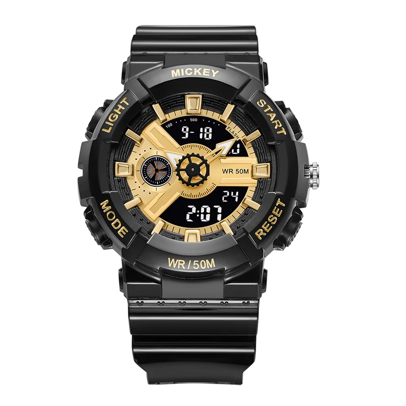 New Fashion Multifunctional Outdoor Sports Men Adolescents Luminous Waterproof Dual Time Boy Digital Watch