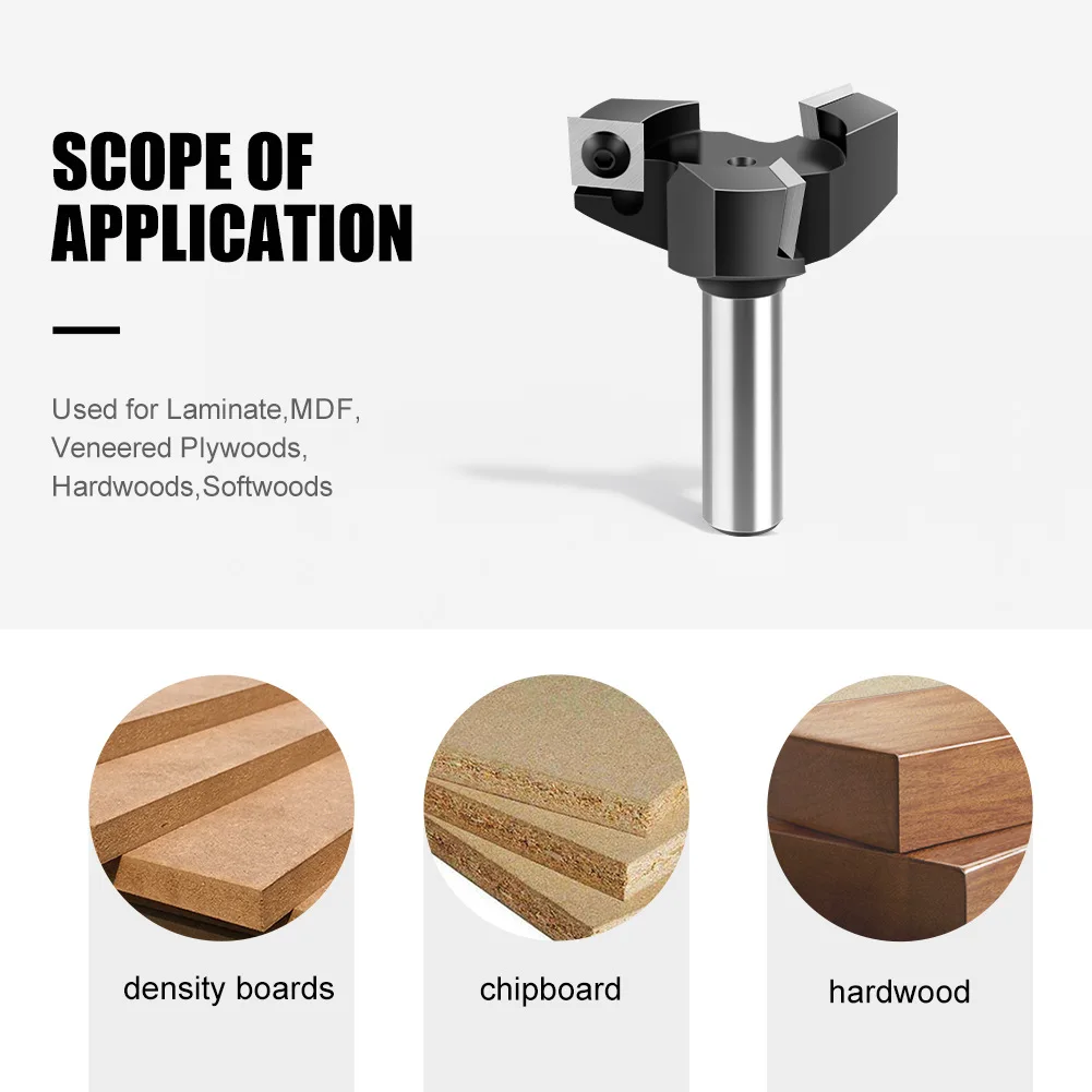 Spoilboard Surfacing Router Bit CNC Milling Machine Slab Flattening Cutter Carbide Insert Bit for Woodworking Carving