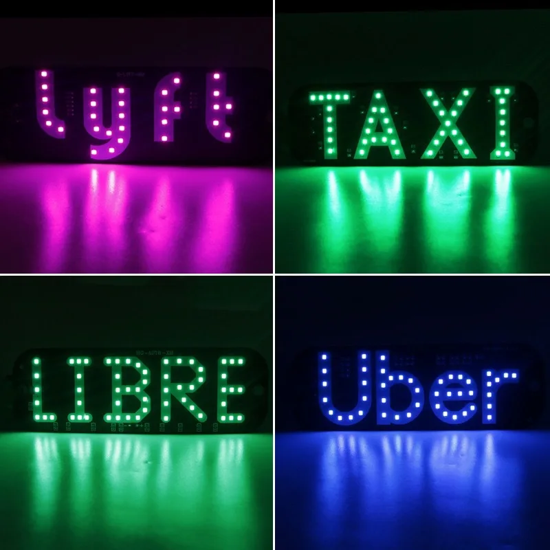 99 Taxi Ubers Grab Led Car Cab indicator USB Windshield Libre roof top light LED light box uuber taxi sign beacon